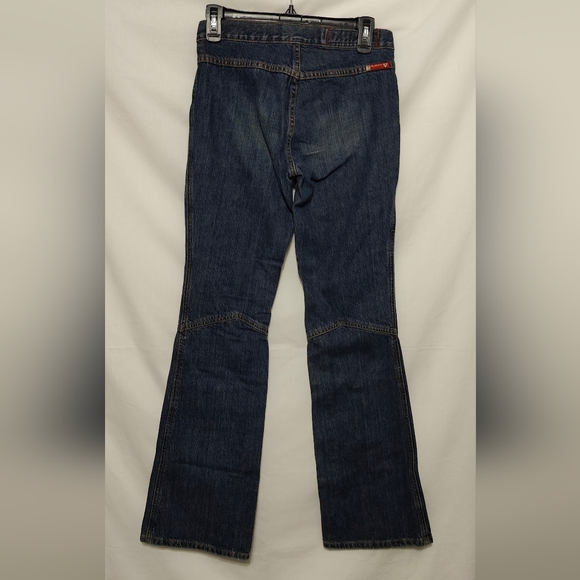 Vintage GUESS Lace-Up Jeans - Dark Wash - Size 27 - Wide Flare Leg - Picture 2 of 12